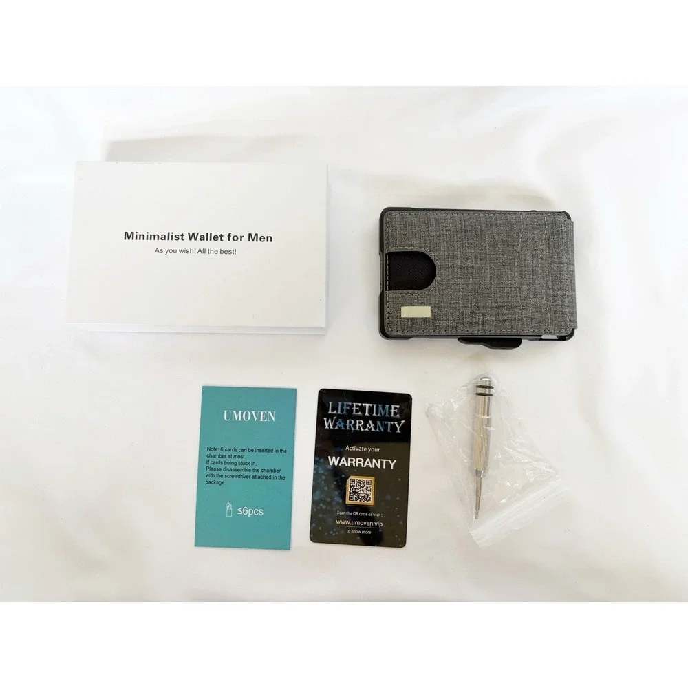 umoven Wallet for Men - with Money Clip Slim Fabric Slots Credit Card Holder
